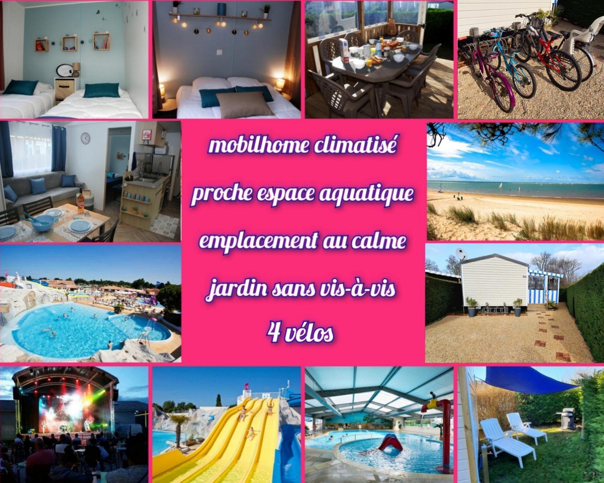 Mobilhome 2Ch Climatise-Terrasse Fermee-4 Velos-Camping 4 Etoiles Les Charmettes Les Mathes Ngoại thất bức ảnh